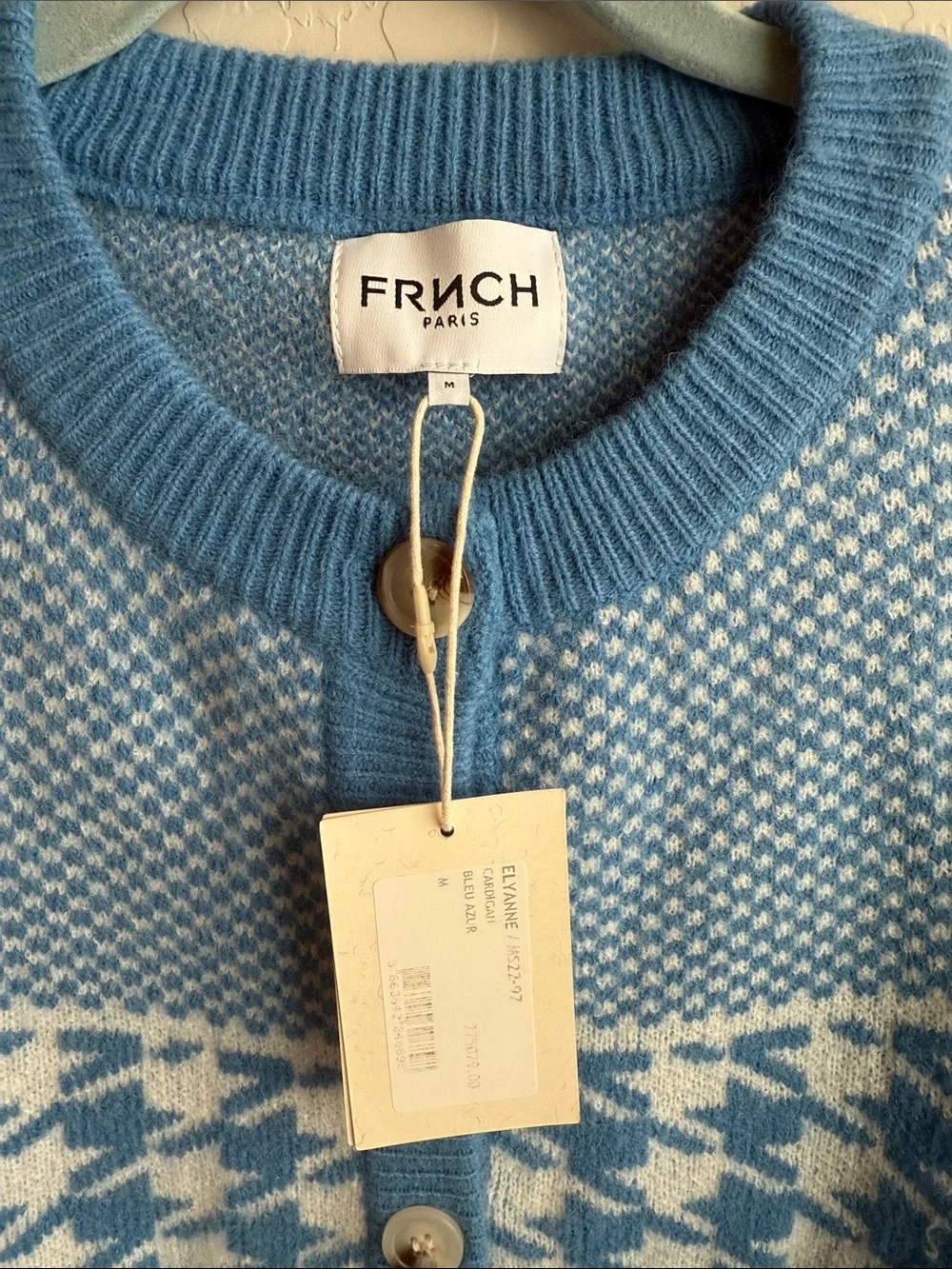 FRNCH Paris Elyanne Cardigan in Blue Azur - Picture 2 of 8